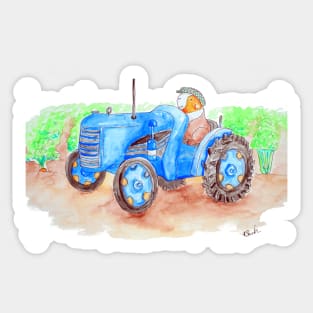 Cutie the Farmer Guinea Pig Watercolour Painting Sticker